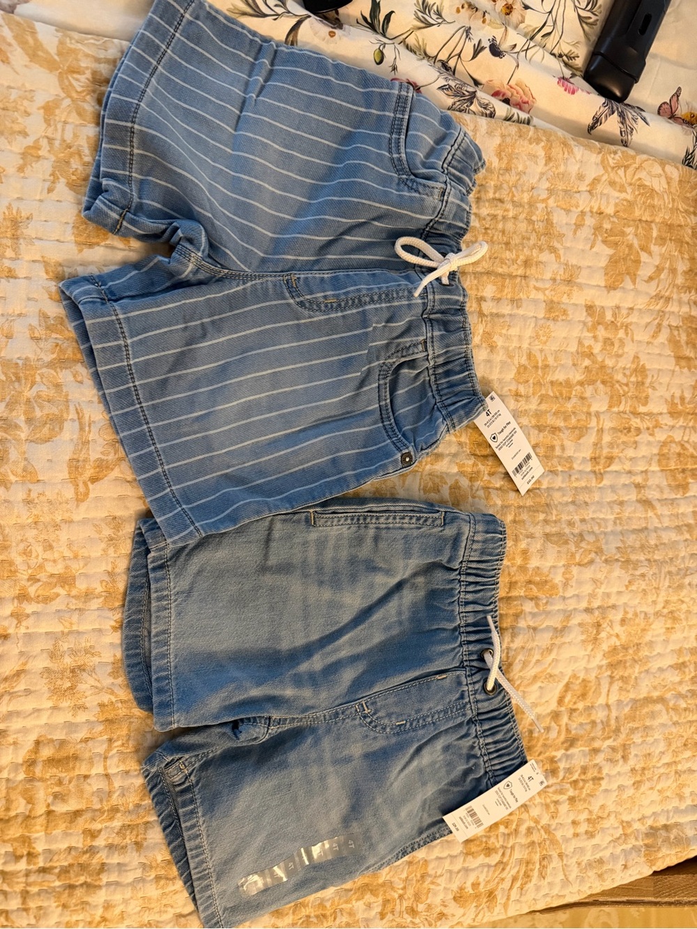 OshKosh B'gosh Light Blue Denim Pull-On Shorts Duo